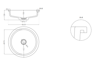 Встраиваемая раковина Salini Marea 04 S-Stone 1802204M 42см белый матовый